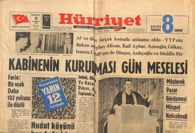 Hürriyet Gazetesi 23 Haziran 1962 - Facia Bir Uçak Daha 102 Yolcusu İle Düştü GZ81678 - 1