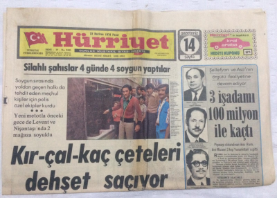 Hürriyet Gazetesi 23 Haziran 1974 - Silahlı Şahıslar 4 Günde 4 Soygun Yaptılar - GZ17851 - 1