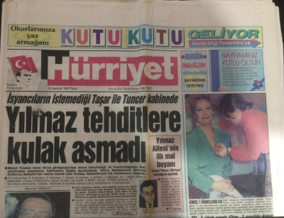 Hürriyet Gazetesi 23 Haziran 1991 - Emel Sayını İğnelediler - GZ12022 - 1