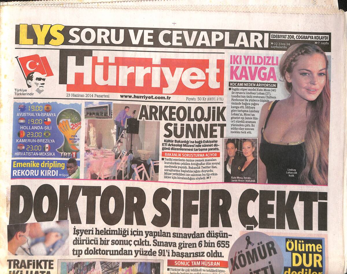 Hürriyet Gazetesi 23 Haziran 2014 - İbrahim Tatlıses ABD Dönüşü Albüm Çıkartacak - Hülya Avşar'ın Klip Aşkı GZ155248 - 1