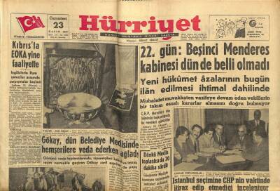 Hürriyet Gazetesi 23 Kasım 1957 - Osman Bölükbaşının Dosyası Tekrar Keskine Gönderilecek GZ117924 - 1