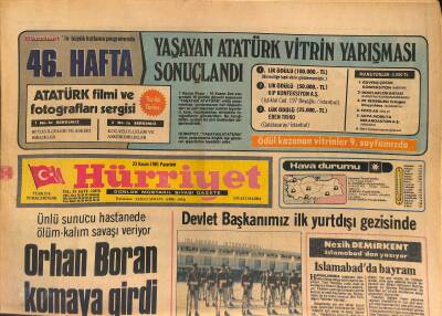 Hürriyet Gazetesi 23 Kasım 1981 - Arif Şentürk Kendi Evini Kendi Yapıyor - Evren Pakistanda Coşkuyla Karşılandı GZ127874 - 1