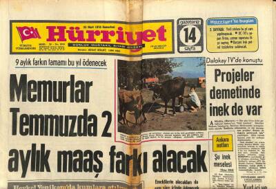 Hürriyet Gazetesi 23 Mart 1974 - Memurlar Temmuzda 2 Aylık Maaş Farkı Alacak GZ82283 - 1