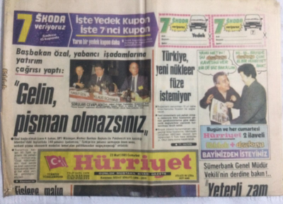 Hürriyet Gazetesi 23 Mart 1985 - Müşerref AkaydanCevap Umurumdamı - GZ19813 - 1