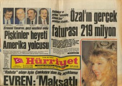 Hürriyet Gazetesi 23 Mart 1987 - Özalın Gerçek Faturası 219 Milyon GZ62312 - 1