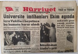 Hürriyet Gazetesi 23 Mayıs 1960 - Örfi İdare Devamınca Öğretmen Yetiştirenler Hariç Üniversiteler Ve Y. Okullar Kapalı Kalacak GZ16517 - 1