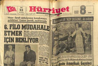 Hürriyet Gazetesi 23 Mayıs 1967 - 6.Filo Müdahale Etmek İçin Bekliyor GZ54931 - 1