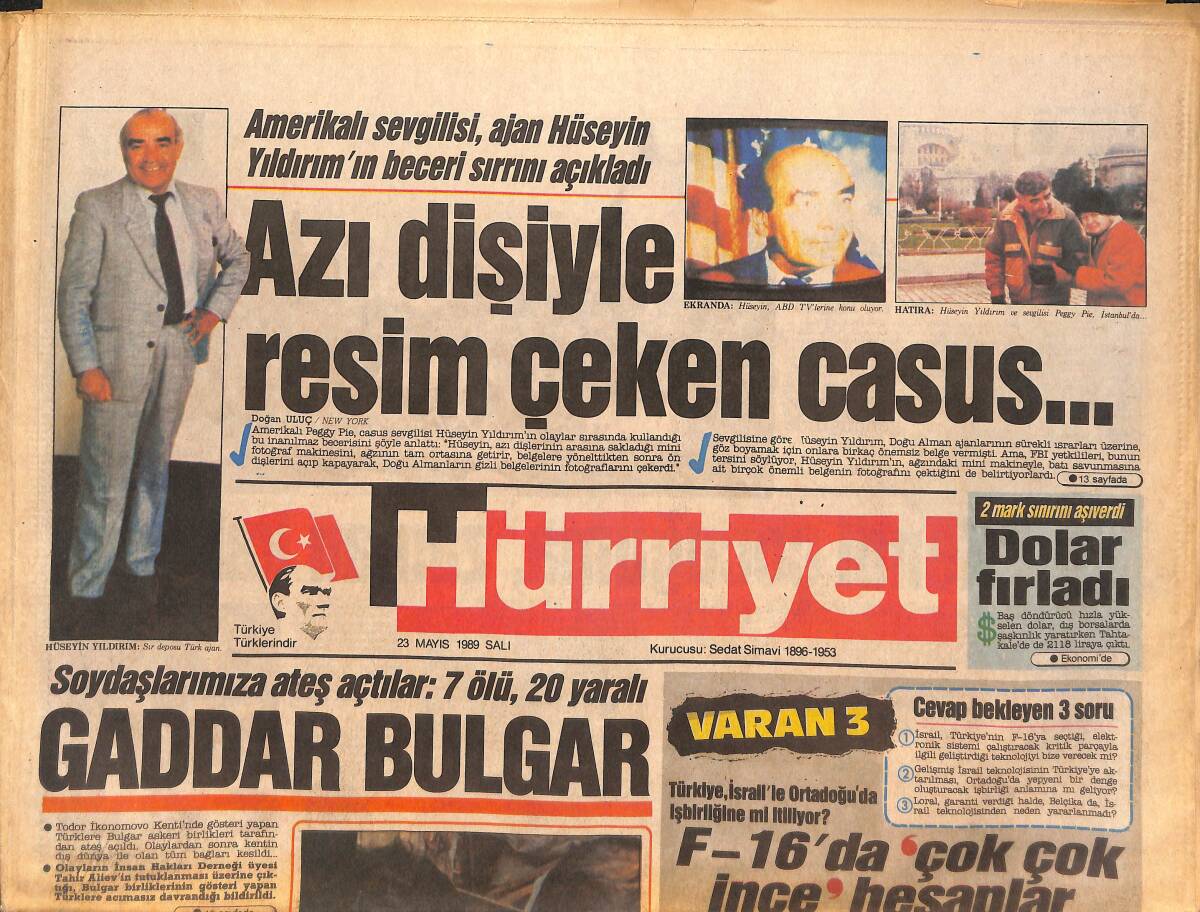 Hürriyet Gazetesi 23 Mayıs 1989 - Gaddar Bulgar, Soydaşlarımıza Ateş Açtılar 