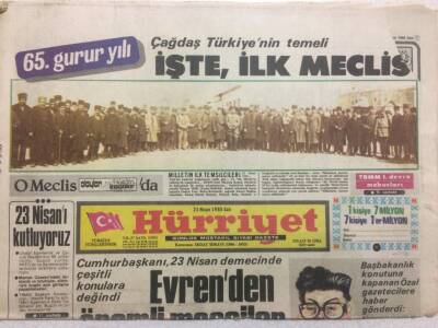 Hürriyet Gazetesi 23 Nisan 1985 - Kenan Evrenden Önemli Mesajlar GZ35690 - 1