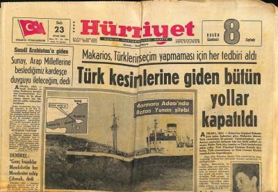 Hürriyet Gazetesi 23 Ocak 1968 - Makarios , Türklerin Seçim Yapmaması İçin Her Tedbiri Aldı GZ117523 - 1