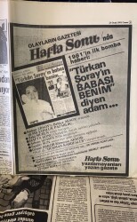 Hürriyet Gazetesi 23 Ocak 1981 - 1981lerin İlk Bomba Haberi Türkan Şorayın Babası Benim Diyen Adam... GZ67767 - 2
