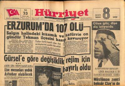 Hürriyet Gazetesi 23 Şubat 1965 - Şah , Süreyyanın Filminin Türkiyede Gösterilmemesi İçin Teşebbüse Geçecek GZ81642 - 1