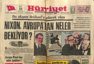 Hürriyet Gazetesi 23 Şubat 1969 - Nıxon Avrupadan Neler Bekliyor GZ54959 - 1