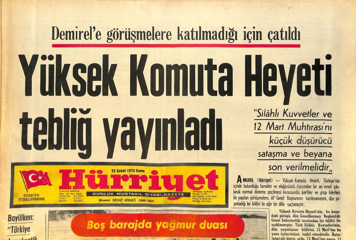 Hürriyet Gazetesi 23 Şubat 1973 - Çukurovalılar Tanrıya Yakardı - Hollanda'daki Türklerin Büyük Kısmı Bir An Önce Türkiye'ye Dönmek İstiyor GZ157533 - 1