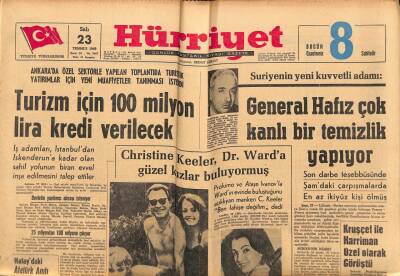 Hürriyet Gazetesi 23 Temmuz 1963 - Christine Keeler , Dr. Warda Güzel Kızlar Buluyormuş GZ72055 - 1