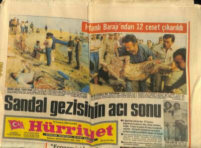 Hürriyet Gazetesi 23 Temmuz 1984 - Hirfanlı Barajından 12 Ceset Çıkarıldı GZ99176 - 1