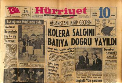 Hürriyet Gazetesi 24 Ağustos 1965 - Kolera Salgını Batıya Doğru Yayıldı GZ81349 - 1