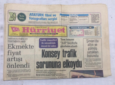 Hürriyet Gazetesi 24 Ağustos 1981 - Konsey Trafik Sorununa Elkoydu - GZ17929 - 1