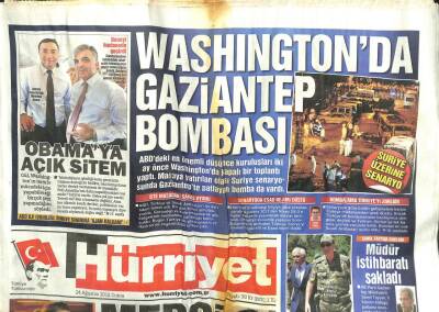 Hürriyet Gazetesi 24 Ağustos 2012 - Washıngtonda Gaziantep Bombası GZ107214 - 1