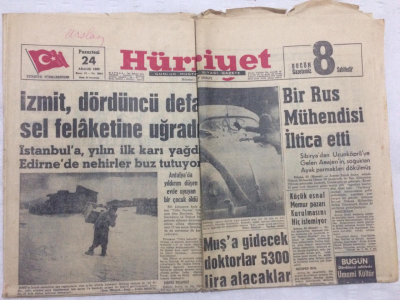 Hürriyet Gazetesi 24 Aralık 1962 - Bir Rus Mühendisi İltica Etti,Bütçe Komisyonunda Din Konusu Münakaşa Edildi - GZ17769 - 2