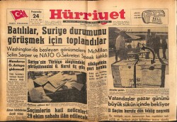 Hürriyet Gazetesi 24 Ekim 1957 - Batılılar Suriye İçin Toplandılar GZ71146 - 1