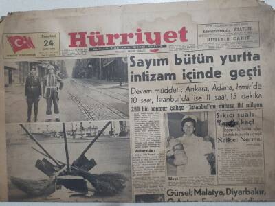 Hürriyet Gazetesi - 24 Ekim 1960 - Sayım Bütün Yurtta İntizam İçinde Geçti GZ112771 - 1