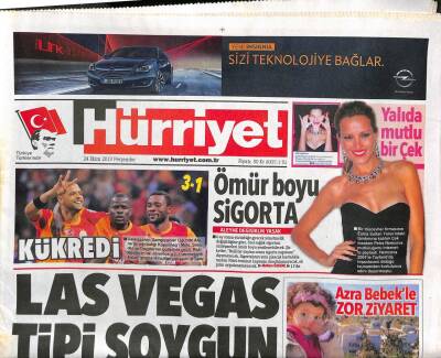 Hürriyet Gazetesi 24 Ekim 2013 - Zlatan İbrahimoviçin Takımı PSG , İsveçlinin 4 Gol Attığı Maçta Anderlechti Yerle Bir Etti GZ106901 - 1