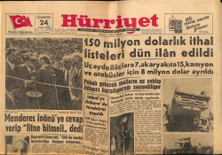 Hürriyet Gazetesi 24 Eylül 1958 - İnönüye Ankarada Tezahürat Yapıldı GZ68881 - 2