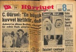 Hürriyet Gazetesi 24 Eylül 1962 - C. Gürsel En Büyük Kuvvet Birliktir dedi GZ67428 - 1