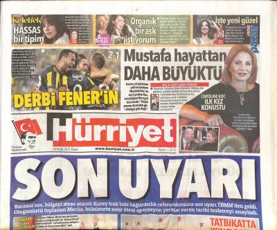 Hürriyet Gazetesi 24 Eylül 2017 - Derbi Fenerin - İhvan Lideri Hapiste Öldü - Almanya Sandık Başında GZ124285 - 1