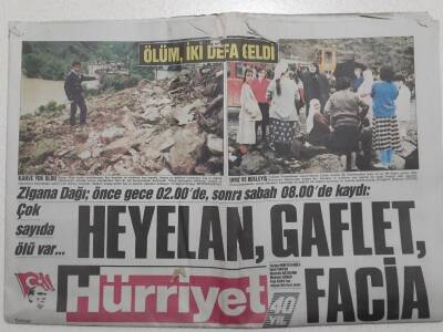 Hürriyet Gazetesi - 24 Haziran 1988 - Heyelan,Gaflet Facia GZ111650 - 1