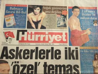Hürriyet Gazetesi 24 Haziran 2001-NilüferReha Muhtarın Tarkanın Çıplak Fotoğrafını Yayınlamasını Savundu GZ45216 - 1