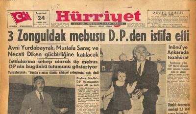 Hürriyet Gazetesi 24 Kasım 1958 - Rauf Denktaş Makariosun Uşağına Dün Haddini Bildirdi GZ86087 - 1