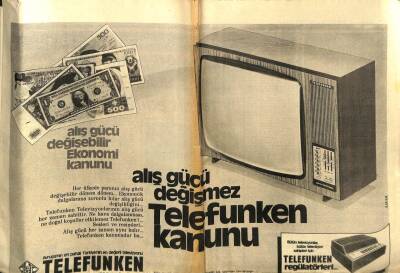 Hürriyet Gazetesi - 24 Kasım 1975 - Alış Gücü Değişmez Telefunken Kanunu GZ99345 - 1
