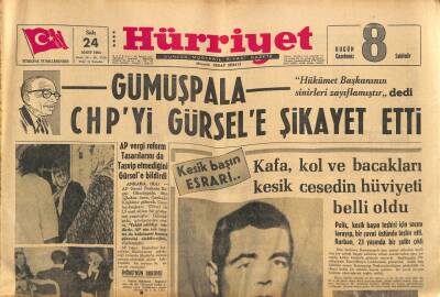 Hürriyet Gazetesi 24 Mart 1966 - Gümüşpala CHPyi Gürsele Şikayet Etti GZ82094 - 1