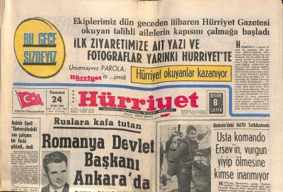 Hürriyet Gazetesi 24 Mart 1969 - De Gaulleün Maskesi Celâl Şahinin Başını Derde Soktu GZ117404 - 1