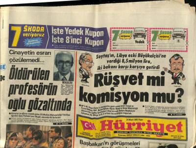 Hürriyet Gazetesi 24 Mart 1985 - Arap Ortadireğine Günlük Kira 50 Bin GZ81551 - 1