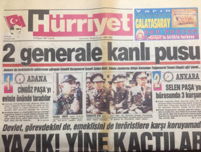 Hürriyet Gazetesi 24 Mayıs 1991 - 2 Generale Kanlı Pusu - GZ12045 - 2