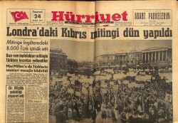 Hürriyet Gazetesi 24 Şubat 1958 - Londradaki Kıbrıs Mitingi Dün Yapıldı GZ68966 - 2