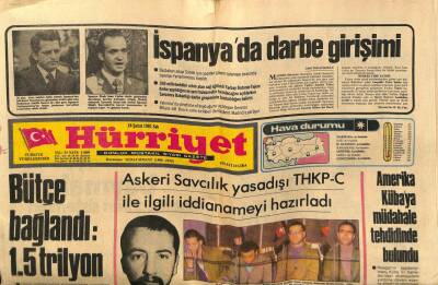Hürriyet Gazetesi 24 Şubat 1981 - İspanyada Darbe Girişimi GZ58623 - 1