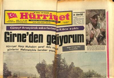 Hürriyet Gazetesi - 24 Temmuz 1974 - Cüneyt Arcayürek,Girneden Geliyorum GZ99292 - 1