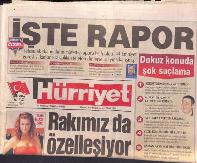 Hürriyet Gazetesi 24 Temmuz 1999 - Rakımız da Özelleşiyor - Kanyonda 5 Dağcı Kayboldu - İran 2 Türk Askerini Tutukladı GZ119385 - 1