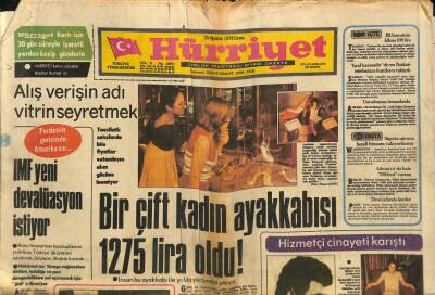 Hürriyet Gazetesi 25 Ağustos 1978 - Bir Çift Kadın Ayakkabısı 1275 Lira Oldu ! GZ91641 - 1