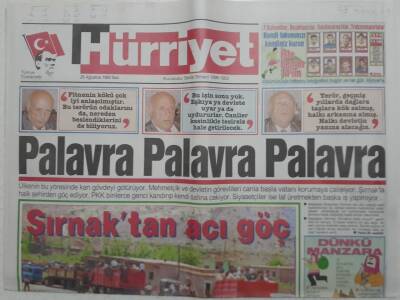 Hürriyet Gazetesi - 25 Ağustos 1992 - Şırnaktan Acı Göç GZ111710 - 1