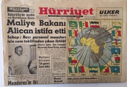 Hürriyet Gazetesi 25 Aralık 1960 - 1960 Yılının Yeni Bayrakları , Maliye Bakanı Alican İstifa Etti - GZ16415 - 1