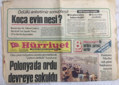 Hürriyet Gazetesi 25 Ekim 1981 - Polonyada Ordu Devreye Sokuldu - GZ19730 - 1