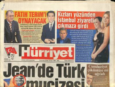 Hürriyet Gazetesi 25 Ekim 2003 - Derya Arbaş , Ünlü Aktör Jack Nicholson Ve Ahmet Ertegün İle Dostluğundan Gurur Duyardı GZ109348 - 1