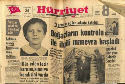 Hürriyet Gazetesi 25 Eylül 1963 - Boğazların Kontrolü İle İlgili Manevra Başladı GZ54996 - 1