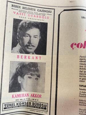 Hürriyet Gazetesi 25 Eylül 1968 - Bebek Belediye Gazinosu * Kamuran Akkor - Berkant GZ70898 - 4
