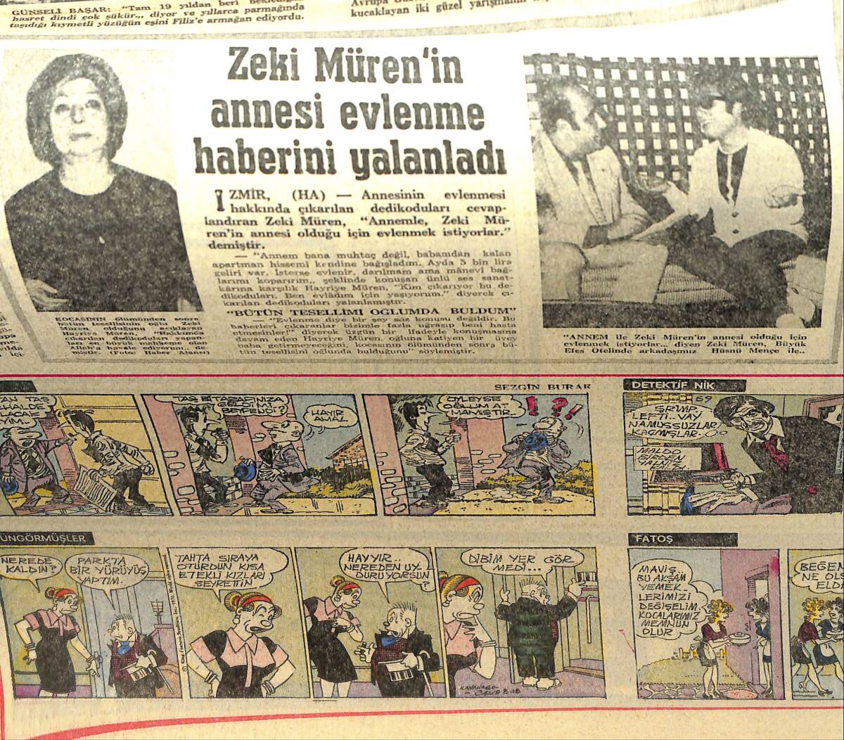 Hürriyet Gazetesi 25 Eylül 1971 - Zeki Müren'in Annesi Evlenme Haberini Yalanladı GZ157730 - 2